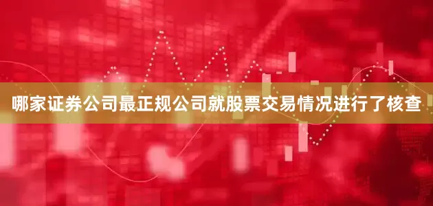 哪家证券公司最正规公司就股票交易情况进行了核查